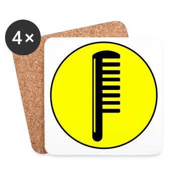 Kamm Friseur Kreis - Untersetzer (4er-Set) - Weiß - Vorne