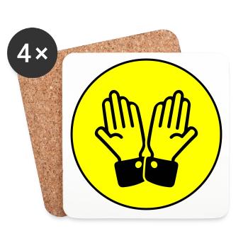 Hände Beten Kreis - Untersetzer (4er-Set) - Weiß - Vorne