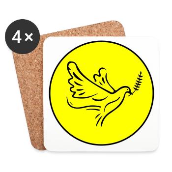 Cercle de pigeons - Dessous de verre (lot de 4) - blanc - Devant