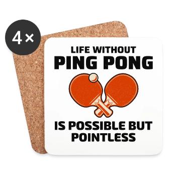Ping Pong Master Table Tennis Coach Paddle Player - Coasters (set of 4) - white - Front