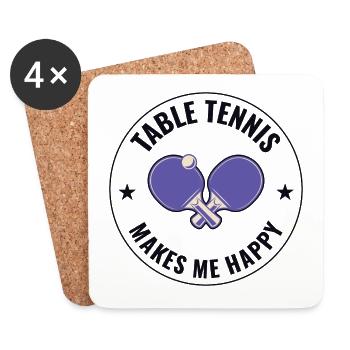 Ping Pong Master Tischtennis Trainer Paddelspieler - Untersetzer (4er-Set) - Weiß - Vorne