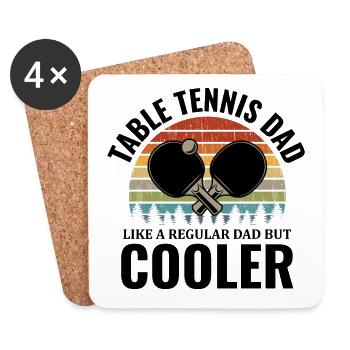 Ping Pong Tennis de table Papa Paddle Fête des Pères - Dessous de verre (lot de 4) - blanc - Devant