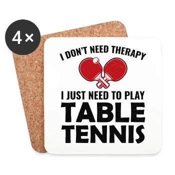 Ping Pong Master Table Tennis Coach Paddle Player - Coasters (set of 4) - white - Front