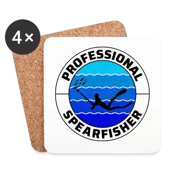 Spearfishing Spearfisher Spearfisherman fishing - Coasters (set of 4) - white - Front