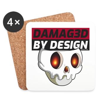 Beschädigt durch Design SKULL - Untersetzer (4er-Set) - Weiß - Vorne