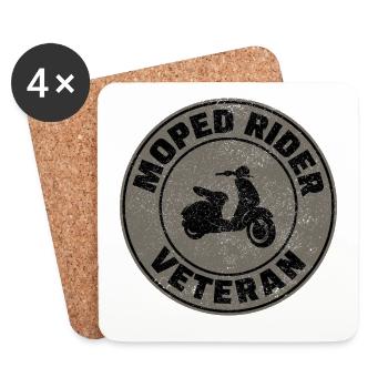 Roller Fahrer Scootering Motorrad Moped Bike - Untersetzer (4er-Set) - Weiß - Vorne