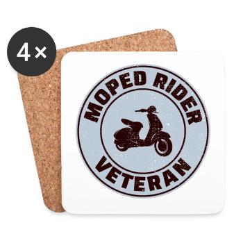 Roller Fahrer Scootering Motorrad Moped Bike - Untersetzer (4er-Set) - Weiß - Vorne