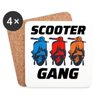 Roller Fahrer Gang Scootering Motorrad Moped Bike - Untersetzer (4er-Set) - Weiß - Vorne