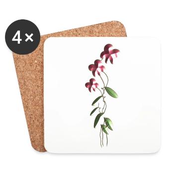 shiny flowers flower symbol plant - Coasters (set of 4) - white - Front