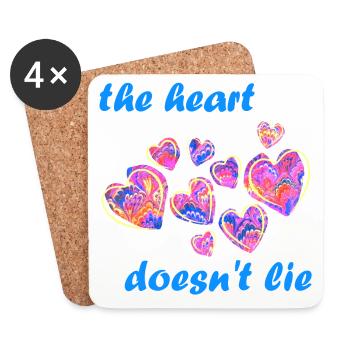 the heart does not lie e 257 - Coasters (set of 4) - white - Front