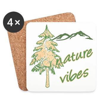 nature 40 sapins et montagnes e 1 - Dessous de verre (lot de 4) - blanc - Devant
