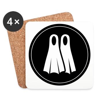 Diving Fin Circle - Coasters (set of 4) - white - Front