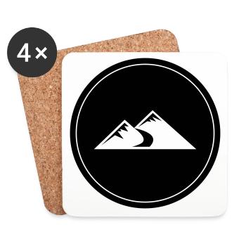 Mountains Icon Circle - Coasters (set of 4) - white - Front