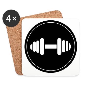 Dumbbell weights icon - Coasters (set of 4) - white - Front