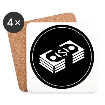 Money Money Circle - Coasters (set of 4) - white - Front