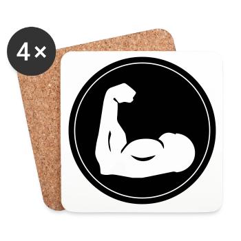 Muscles dumbbell icon - Coasters (set of 4) - white - Front