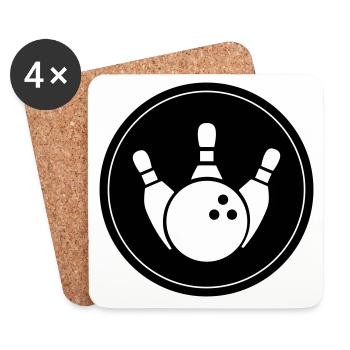 Kegeln Kegel Icon - Untersetzer (4er-Set) - Weiß - Vorne