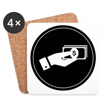Money Icon - Coasters (set of 4) - white - Front