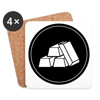 Gold Circle icon - Coasters (set of 4) - white - Front