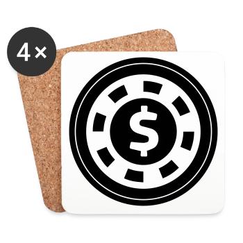 Poker Chip Circle - Coasters (set of 4) - white - Front