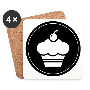 Muffin Silhouette Cercle - Dessous de verre (lot de 4) - blanc - Devant