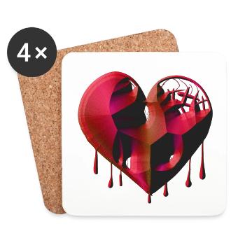 herz symbol rot narben - Untersetzer (4er-Set) - Weiß - Vorne
