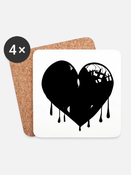 herz symbol narben - Untersetzer (4er-Set) - Weiß