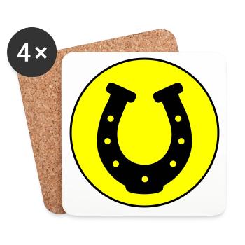 Icône en fer à cheval - Dessous de verre (lot de 4) - blanc - Devant
