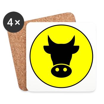 Cow head - Coasters (set of 4) - white - Front