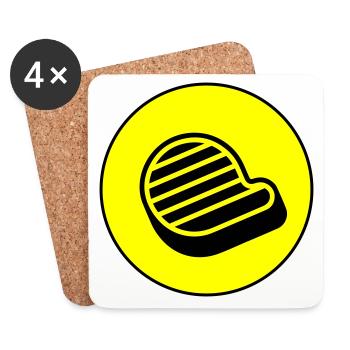 Fleisch steak symbol - Untersetzer (4er-Set) - Weiß - Vorne