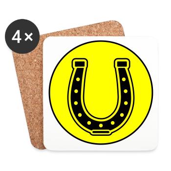 Symbole en fer à cheval - Dessous de verre (lot de 4) - blanc - Devant
