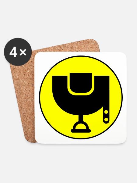 Sattel Symbol - Untersetzer (4er-Set) - Weiß