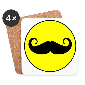 Schnurrbart symbol - Untersetzer (4er-Set) - Weiß - Vorne