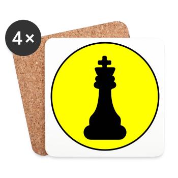 Schachfigur König - Untersetzer (4er-Set) - Weiß - Vorne