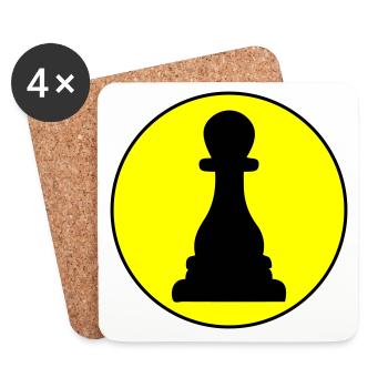 Läufer Bauer Schachfigur - Untersetzer (4er-Set) - Weiß - Vorne