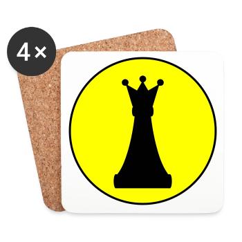 Chess piece queen - Coasters (set of 4) - white - Front