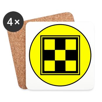 Symbole d’échiquier - Dessous de verre (lot de 4) - blanc - Devant