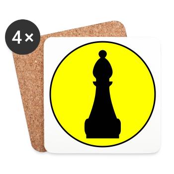 Chess piece symbol - Coasters (set of 4) - white - Front