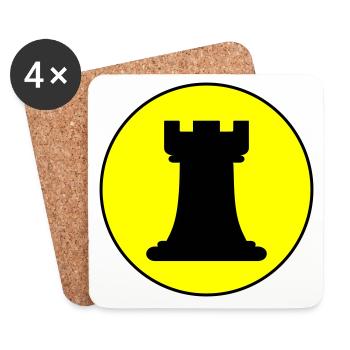Chess piece tower - Coasters (set of 4) - white - Front