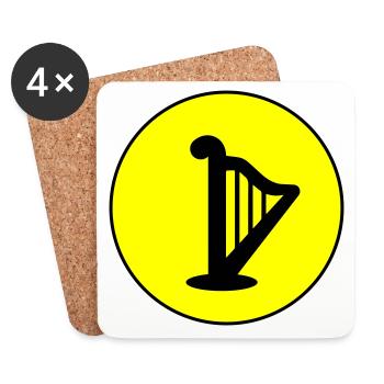 Symbole de la harpe - Dessous de verre (lot de 4) - blanc - Devant