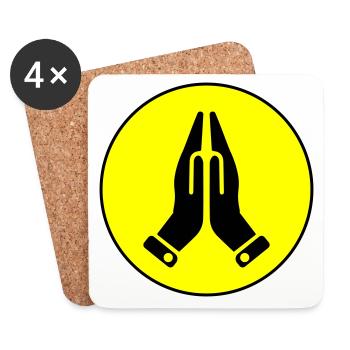 Hände symbol - Untersetzer (4er-Set) - Weiß - Vorne