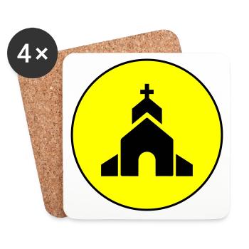 Kirche glaube - Untersetzer (4er-Set) - Weiß - Vorne