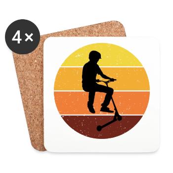 Stunt Scooter Freestyle Scootering Vintage Retro - Untersetzer (4er-Set) - Weiß - Vorne