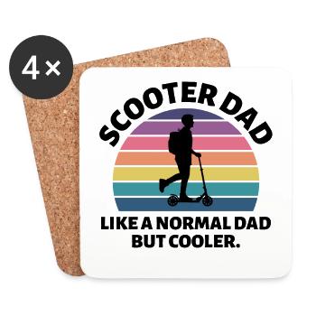 Scooter électrique Papa Conducteur E-Scooter Fête des Pères - Dessous de verre (lot de 4) - blanc - Devant