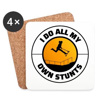 Stunt Scooter Freestyle Scootering Riding - Coasters (set of 4) - white - Front