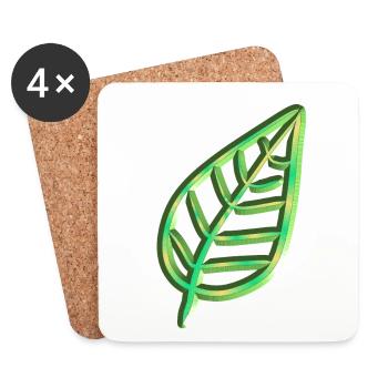 Leaf Green Symbol Nature - Coasters (set of 4) - white - Front
