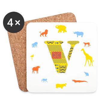 africa v - Coasters (set of 4) - white - Front