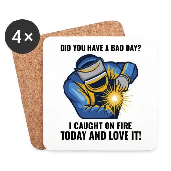 Welding Welder Metal Construction Ironworker Funny - Coasters (set of 4) - white - Front