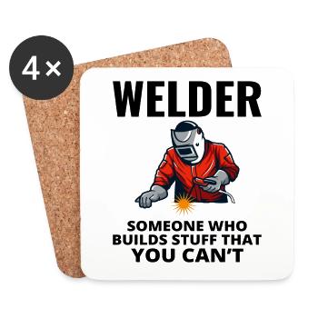 Welding Welder Metal Construction Ironworker - Coasters (set of 4) - white - Front