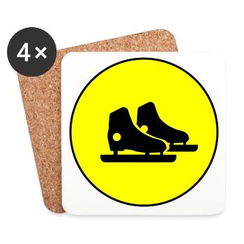 Eiskunstlauf Schlittschuhe - Untersetzer (4er-Set) - Weiß - Vorne